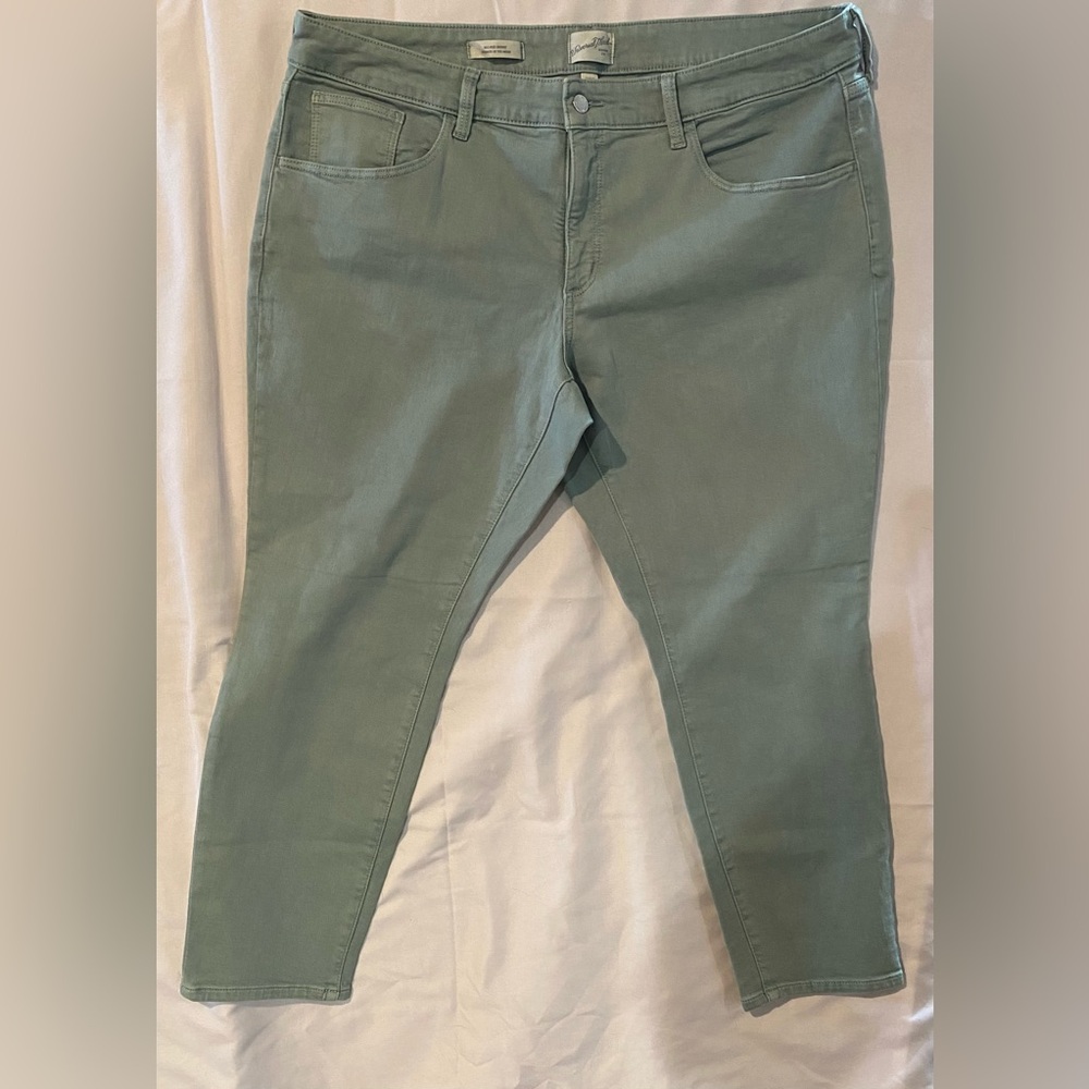 Universal Thread plus size 18/34S Mid-Rise Skinny jeans sage stretch material